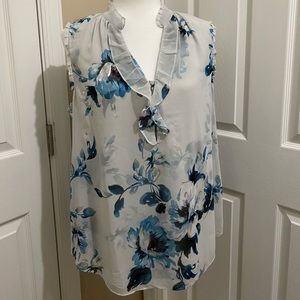 NWOT WHBM Sleeveless Floral Blouse